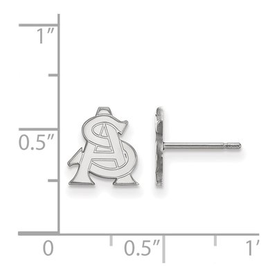 Arizona State University 10K White Gold Sun Devils Extra Small Stud Earrings – view 2