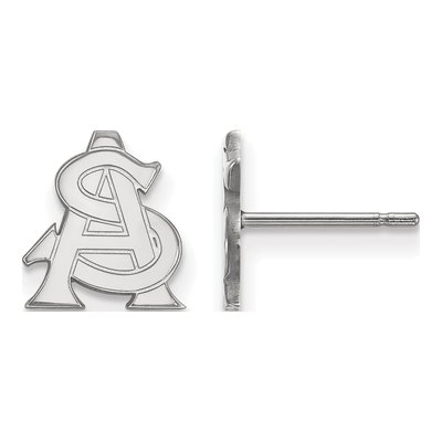 Arizona State University 10K White Gold Sun Devils Extra Small Stud Earrings