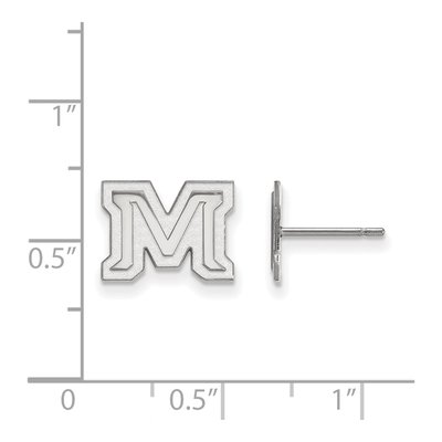 Montana State University 10K White Gold Letter M Stud Earrings – view 2