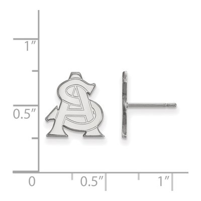 Arizona State University 10K White Gold A-S Small Stud Earrings – view 2