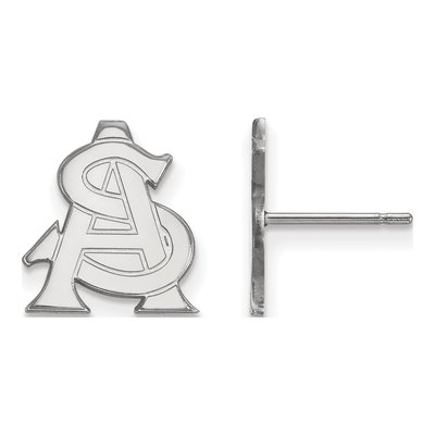 Arizona State University 10K White Gold A-S Small Stud Earrings