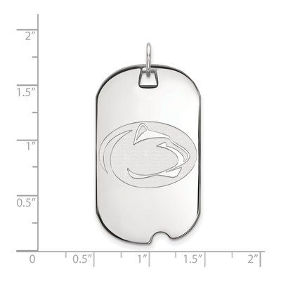 Pennsylvania State University 10K White Gold Penn Lion Large Dog Tag Pendant – view 2