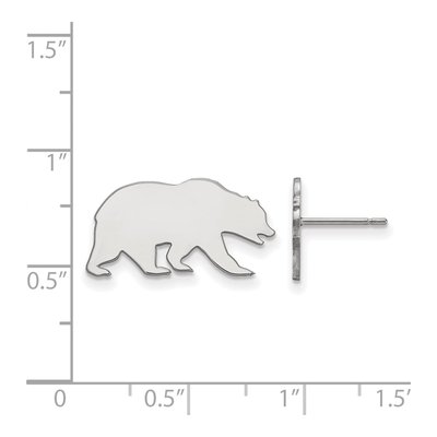 University of California Berkeley 10K White Gold Bear Small Stud Earrings – view 2