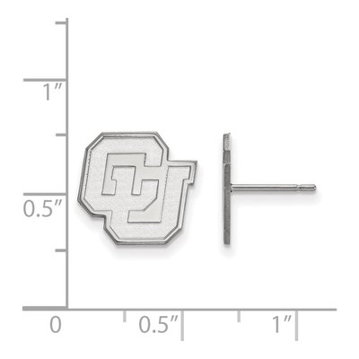 University of Colorado 10K White Gold C-U Stud Earrings – view 2