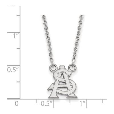 Arizona State University 10K White Gold A-S Small Pendant Necklace – view 2