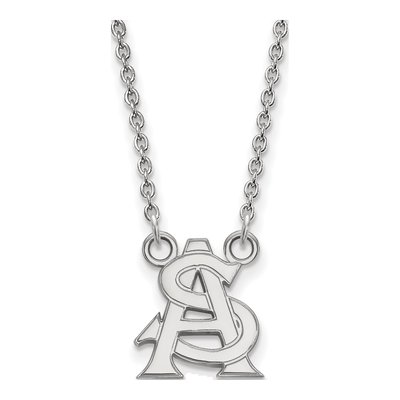 Arizona State University 10K White Gold A-S Small Pendant Necklace