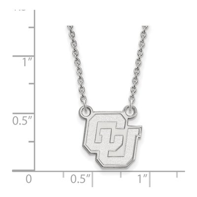 University of Colorado 10K White Gold C-U Small Necklace – view 2