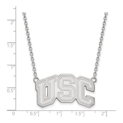 University of Southern California 10K White Gold U-S-C Large Necklace – view 2