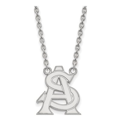 Arizona State University 10K White Gold A-S Large Pendant Necklace