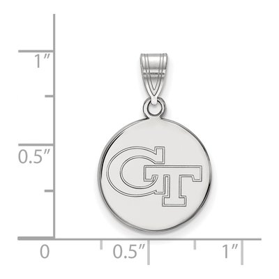 Georgia Institute of Technology 10K White Gold G-T Medium Disc Pendant – view 2