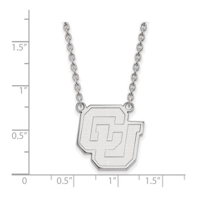 University of Colorado 10K White Gold C-U Large Necklace – view 2