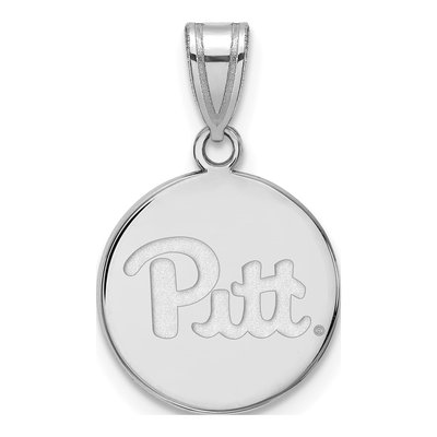 University of Pittsburgh 10K White Gold Medium Disc Pendant