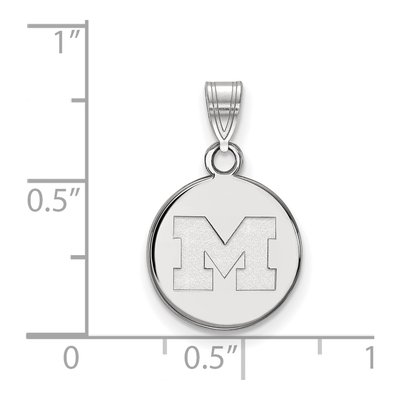 University of Michigan 10K White Gold Small Wolverines Letter M Pendant – view 2