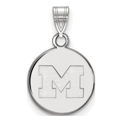 University of Michigan 10K White Gold Small Wolverines Letter M Pendant