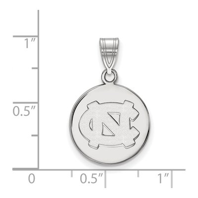 University of North Carolina 10K White Gold N-C Medium Disc Pendant – view 2