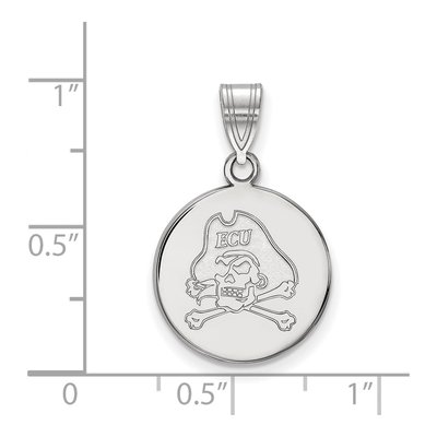 East Carolina University 10K White Gold Pirate Medium Disc Pendant – view 2