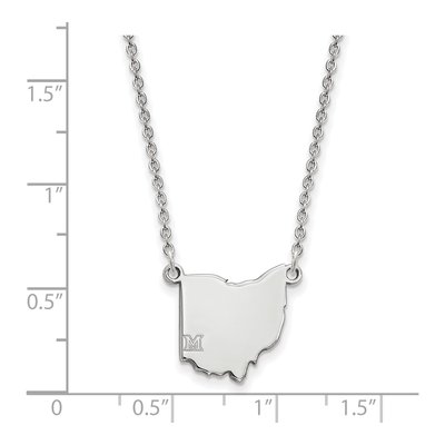 Miami University 10K White Gold Ohio Shape Necklace – view 2