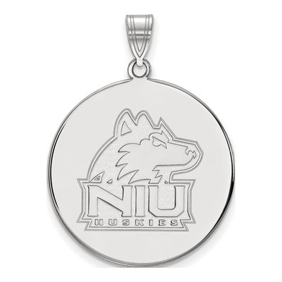 Northern Illinois University 10K White Gold N-I-U Huskies Extra Large Disc Pendant