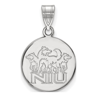 Northern Illinois University 10K White Gold Medium N-I-U Pendant