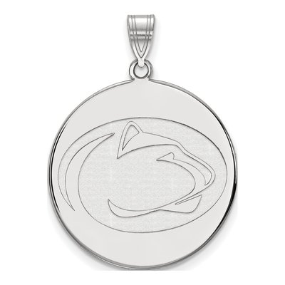 Pennsylvania State University 10K White Gold Penn Lion Extra Large Disc Pendant