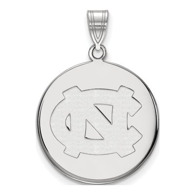 University of North Carolina 10K White Gold N-C Large Disc Pendant