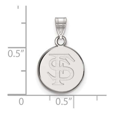 Florida State University 10K White Gold F-S Small Disc Pendant – view 2