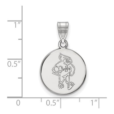 Iowa State University 10K White Gold Cardinal Medium Disc Pendant – view 2