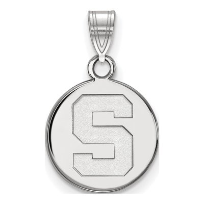 Michigan State University 10K White Gold Small Letter S Pendant