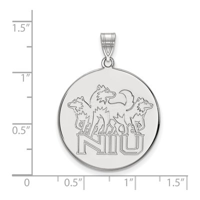 Northern Illinois University 10K White Gold Extra Large N-I-U Pendant – view 2