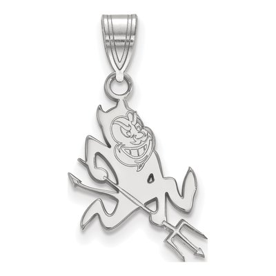 Arizona State University 10K White Gold Sun Devil Medium Pendant