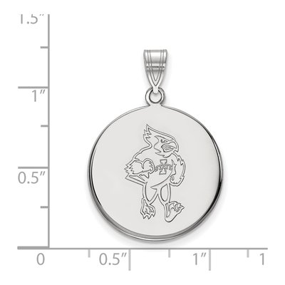 Iowa State University 10K White Gold Cardinal Large Disc Pendant – view 2