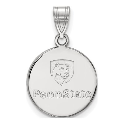 Pennsylvania State University 10K White Gold Penn Medium Disc Pendant