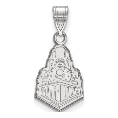 Purdue University 10K White Gold Boilermakers Train Medium Pendant