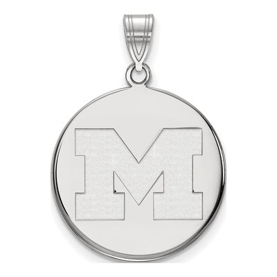University of Michigan 10K White Gold Large Letter M Pendant