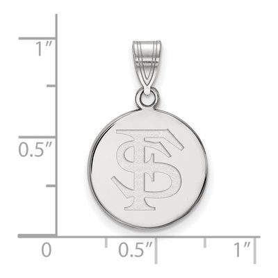 Florida State University 10K White Gold F-S Medium Disc Pendant – view 2