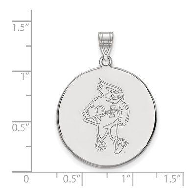Iowa State University 10K White Gold Cardinal Extra Large Disc Pendant – view 2