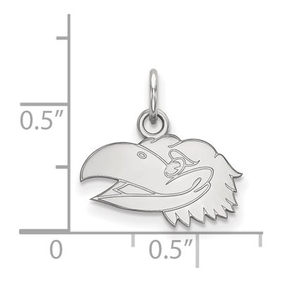 University of Kansas 10K White Gold Jayhawk Extra Small Pendant – view 2