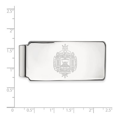 10K White Gold Logoart Us Naval Academy Crest Money Clip – view 2