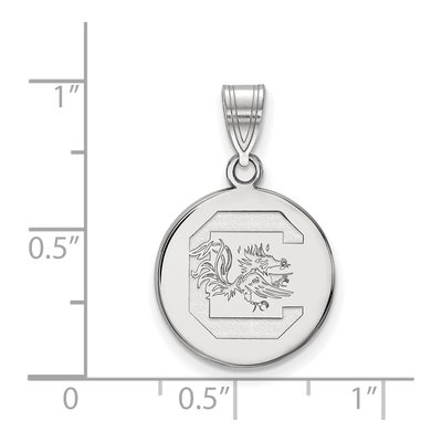 University of South Carolina 10K White Gold Medium Disc Pendant – view 2
