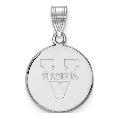 University of Virginia 10K White Gold Medium Disc Pendant