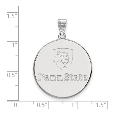 Pennsylvania State University 10K White Gold Penn Extra Large Disc Pendant – view 2
