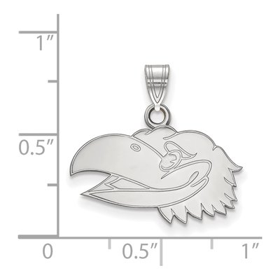 University of Kansas 10K White Gold Jayhawk Small Pendant – view 2