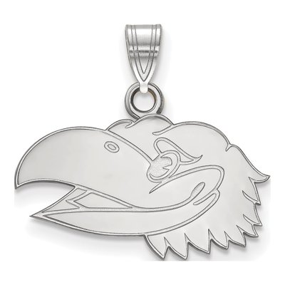 University of Kansas 10K White Gold Jayhawk Small Pendant