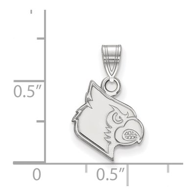 University of Louisville 10K White Gold Small Cardinal Pendant – view 2