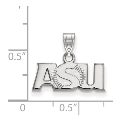 Arizona State University 10K White Gold A-S-U Small Pendant – view 2