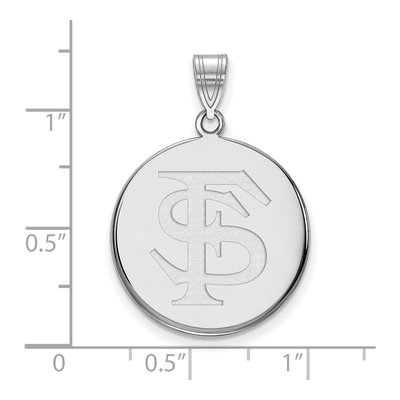 Florida State University 10K White Gold F-S Large Disc Pendant – view 2