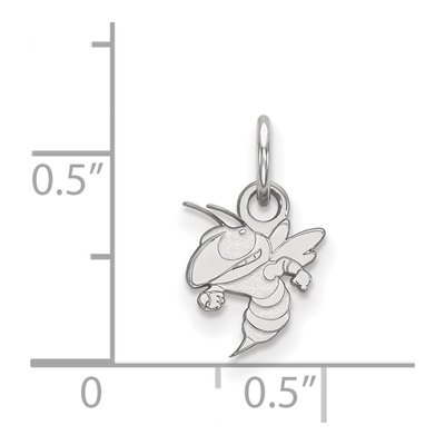 Georgia Institute of Technology 10K White Gold Jacket Extra Small Pendant – view 2