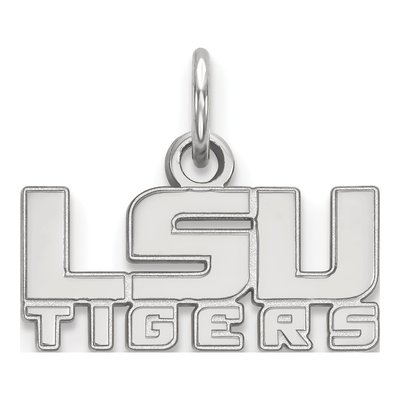 Louisiana State University 10K White Gold L-S-U Tigers Extra Small Pendant