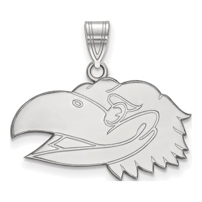 University of Kansas 10K White Gold Jayhawk Medium Pendant
