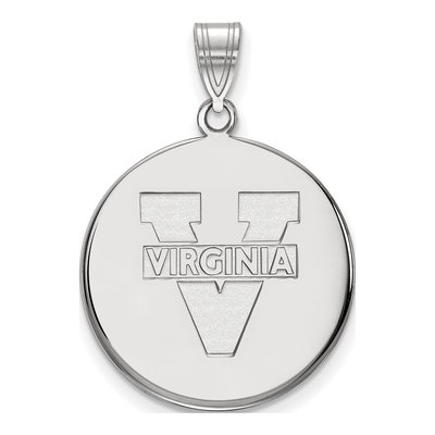 University of Virginia 10K White Gold Large Disc Pendant
